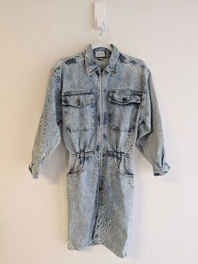 Vintage Mariposa Full Front Zip Denim Dress